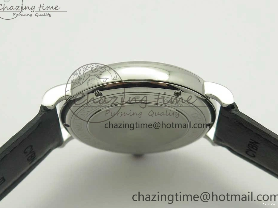 MIROTIME 0203 Supportive Portofino Automatic SS AF 1:1 Best Edition White Dial on Black Croco Leather Strap A 7184